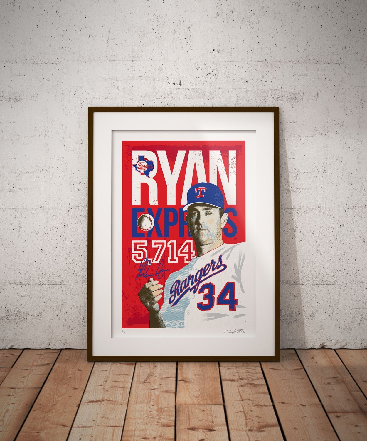 NOLAN RYAN - RYAN EXPRESS RANGERS — 11 x 14 Print