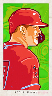 MIKE "MARBLE" TROUT — T-206 PRINT — True 1/1