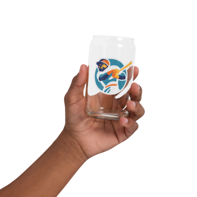 Triple Play Design Logo Can-shaped glass