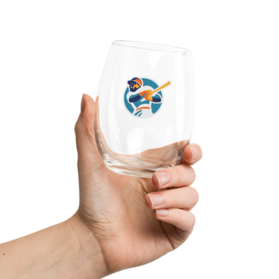 Triple Play Design Logo Stemless wine glass
