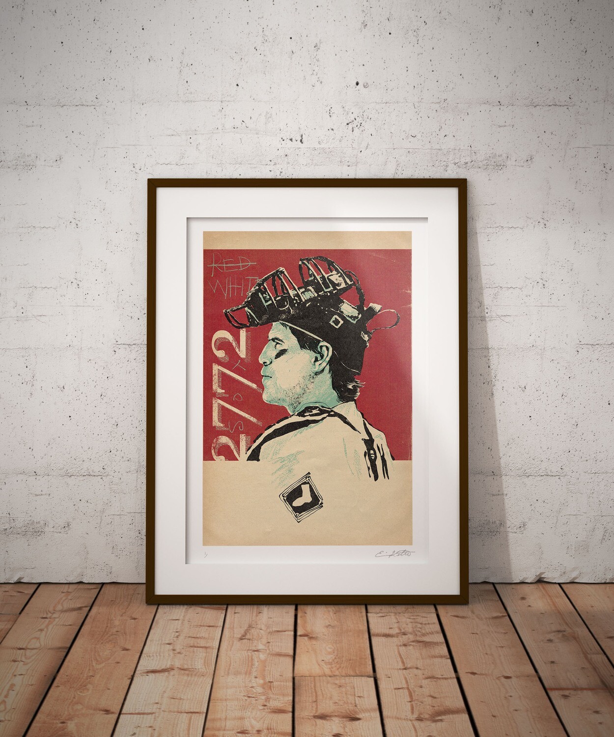 CARLTON FISK — RED &amp; WHITE — 13 x 19