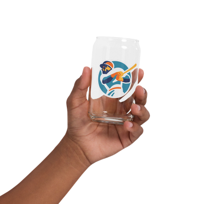 Triple Play Design Logo Can-shaped glass