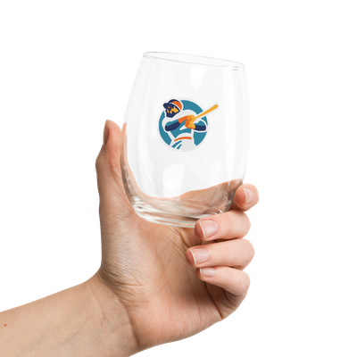 Triple Play Design Logo Stemless wine glass