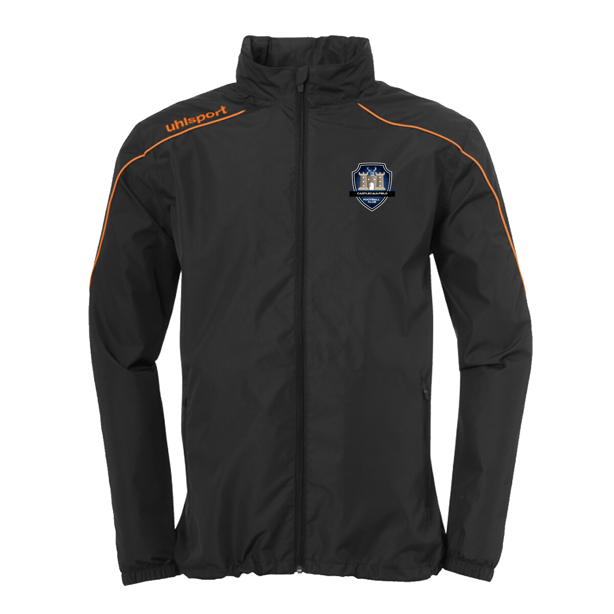 Official Castlecaulfield FC Essential Black Rain Jacket
