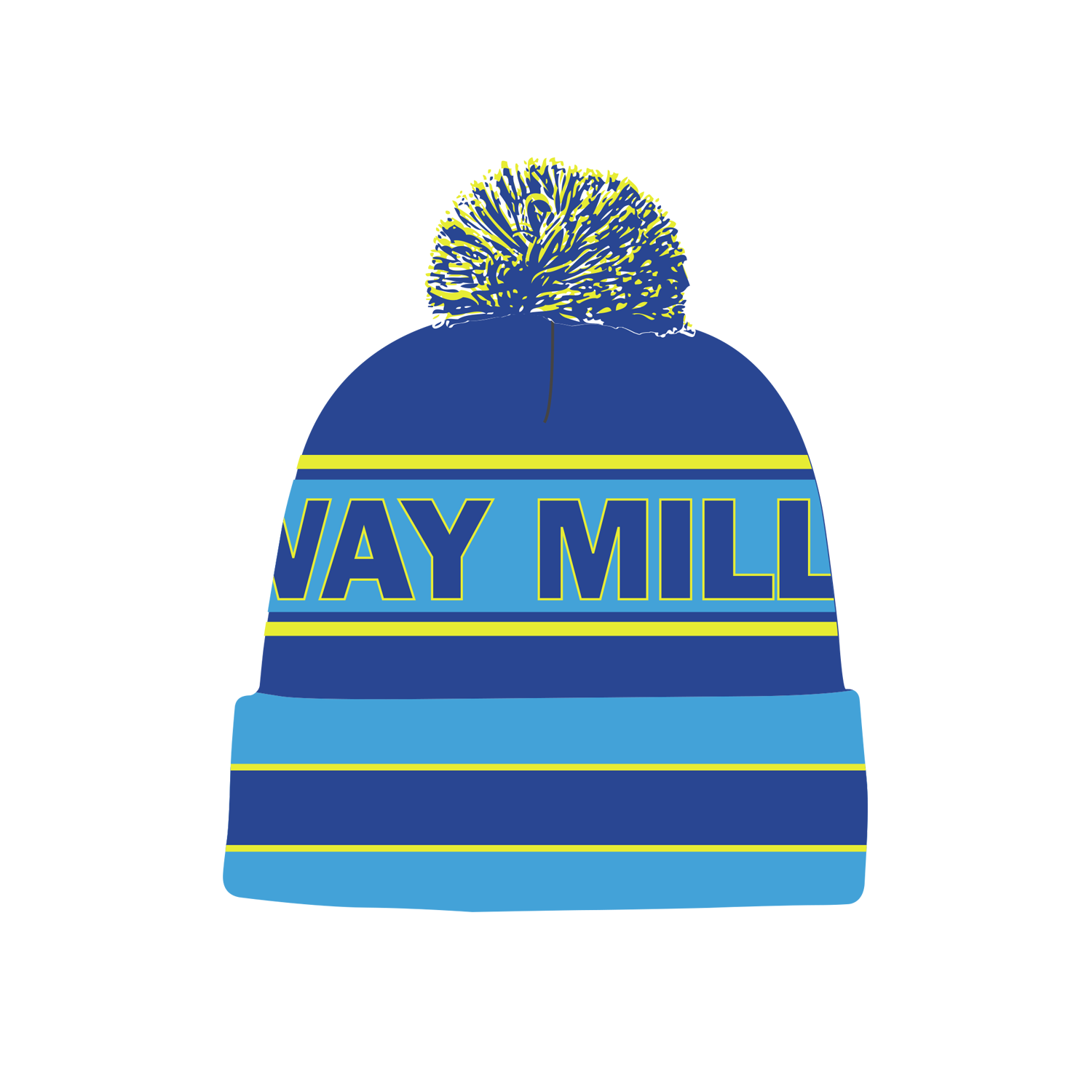 Ridgeway Mill YFC Bobble Hat (Blue/Yellow)