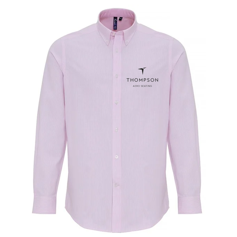 Thompson Aero Seating  Long Sleeve Pink Striped Shirt (Mens)