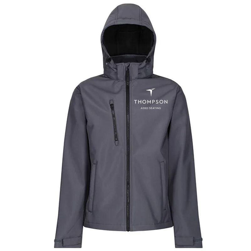 Thompson Aero Seating  Grey Softshell Jacket With Hood
