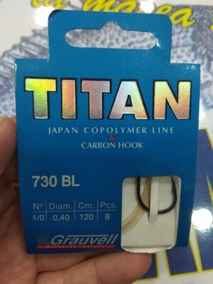 Anzuelo Titan 730BL Num 1/0 0.40 1.20mtr