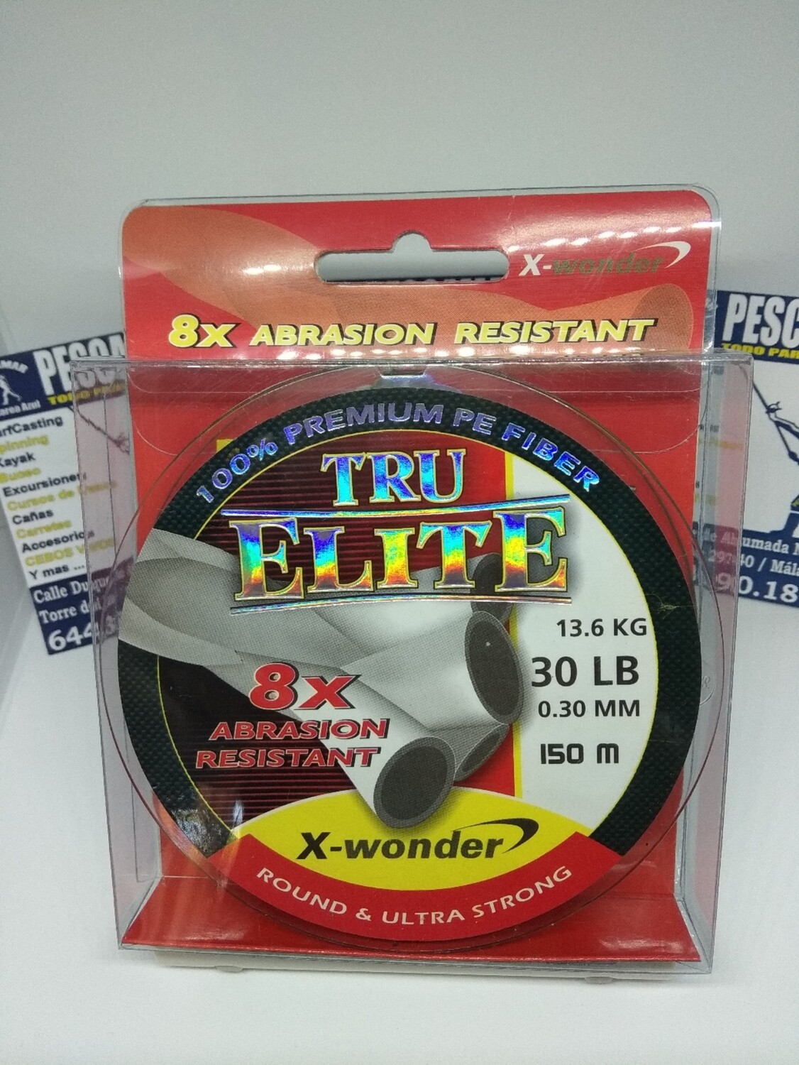 Linea 150mt - 0.30mm - 13.6kg - trenzado 8x - xwonder