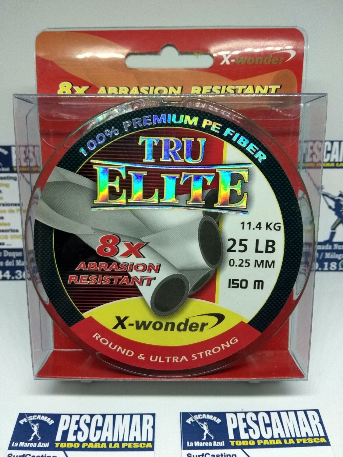 Linea 150mt - 0.25mm - 11,4kg - trenzado 8x - xwonder