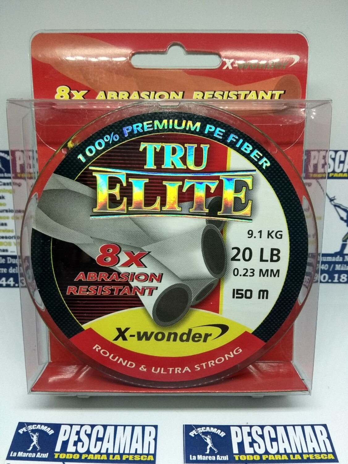 Linea 150mt - 0.23mm - 9,10kg - trenzado 8x - xwonder