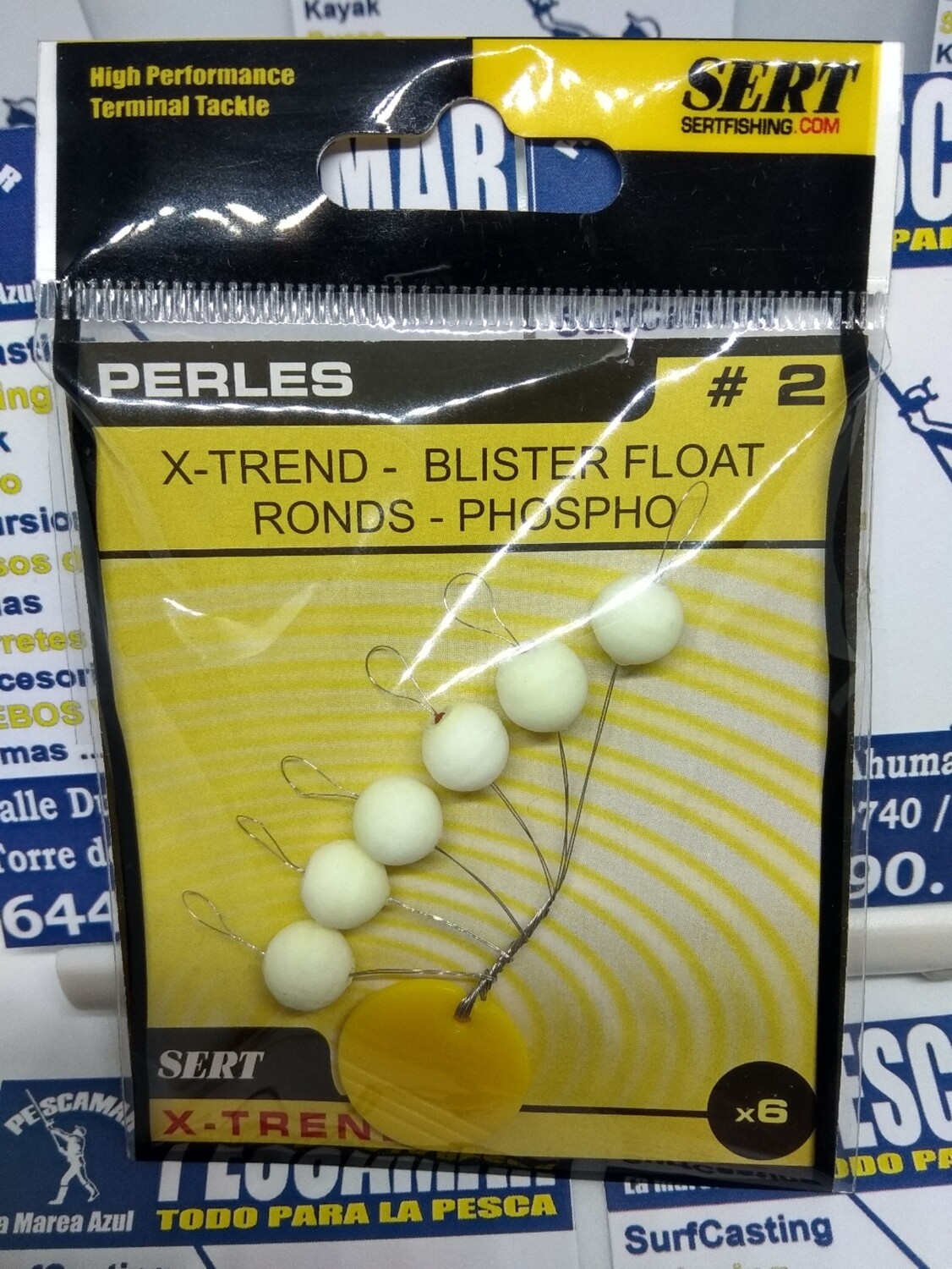 Perla flotante con tope num2 - 6unid