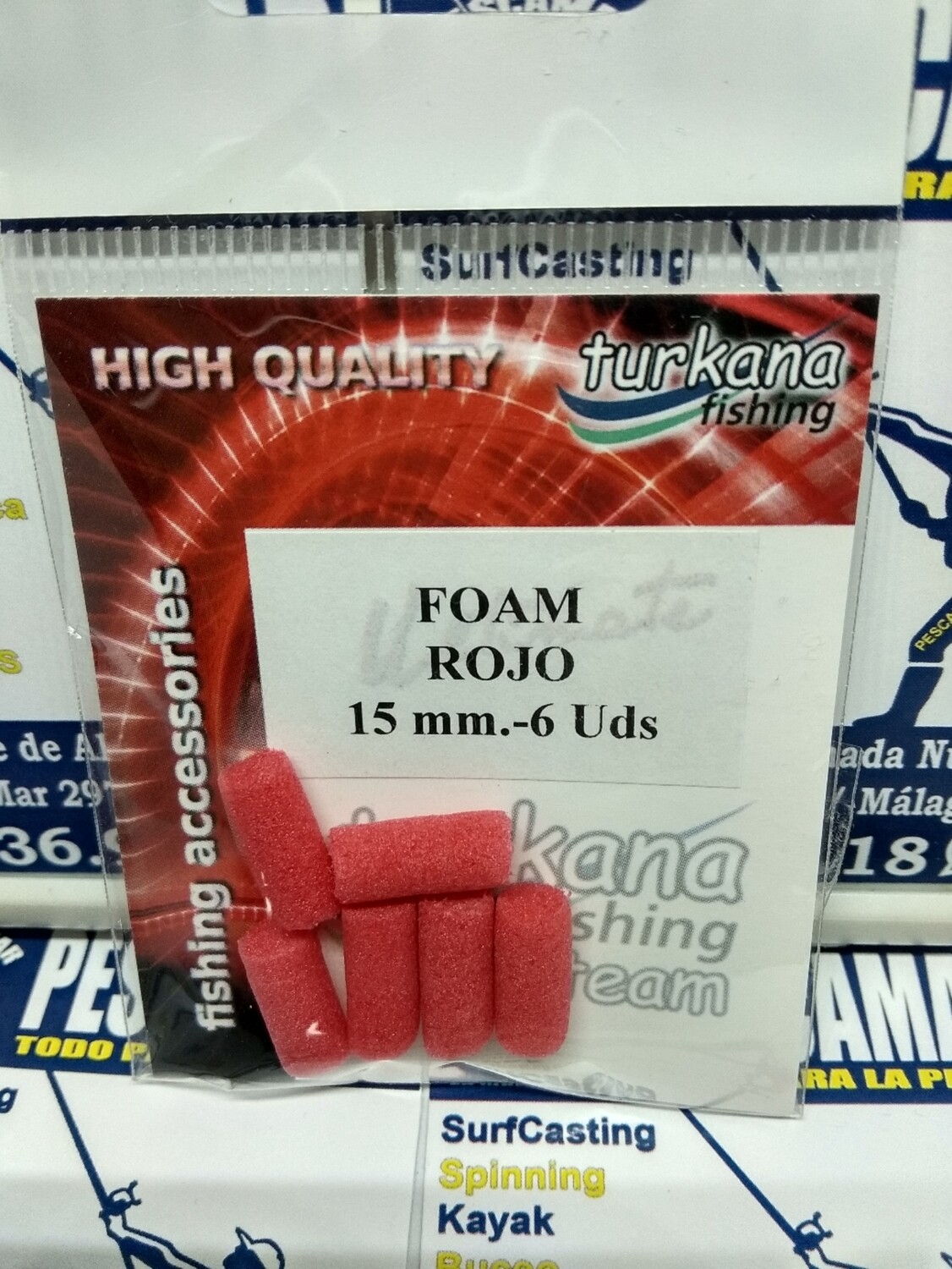 Perla flotante foam 15mm - 6unid - roja