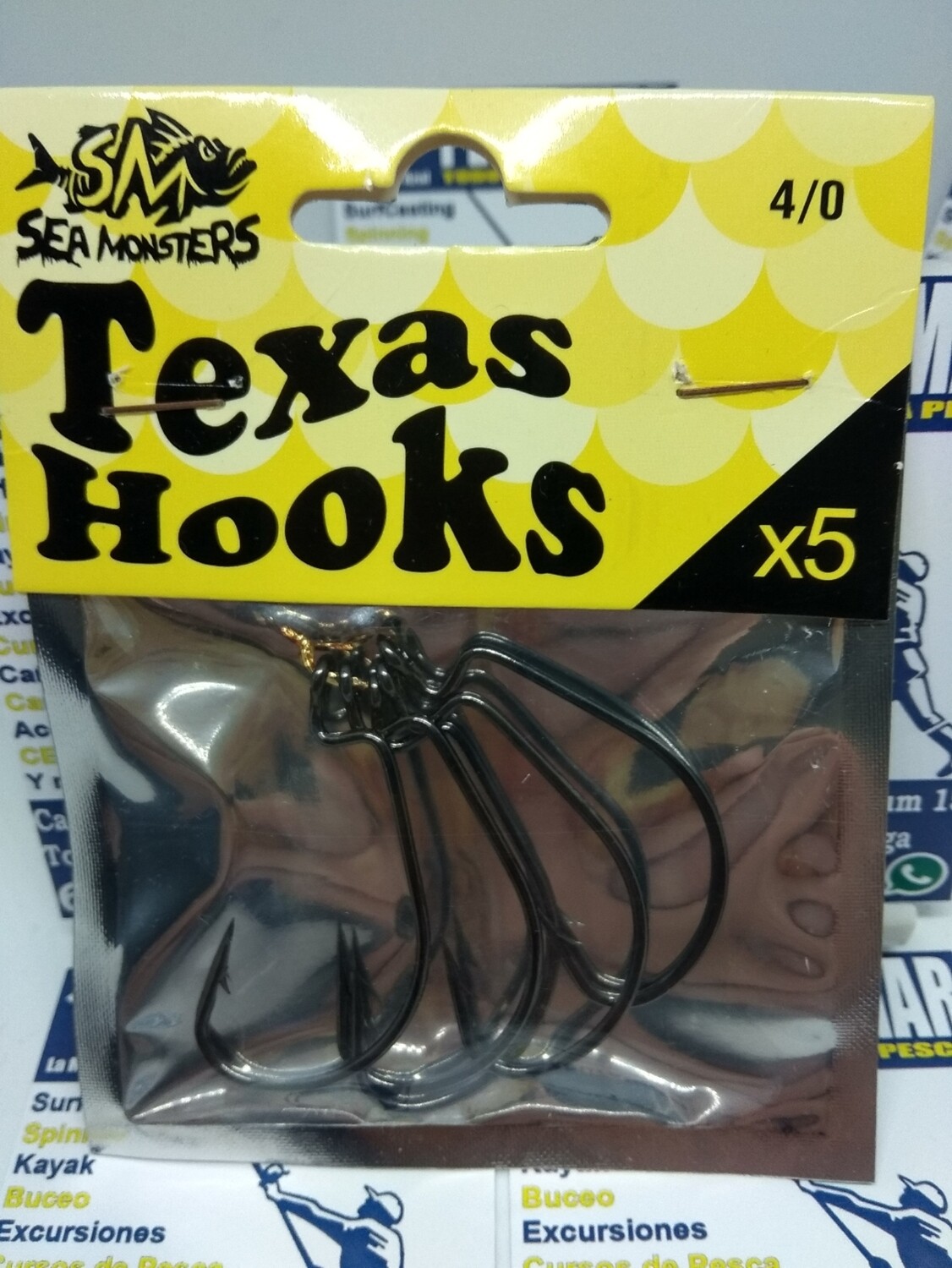 Anzuelo num4/0 - 5unid - ojal - texas hooks