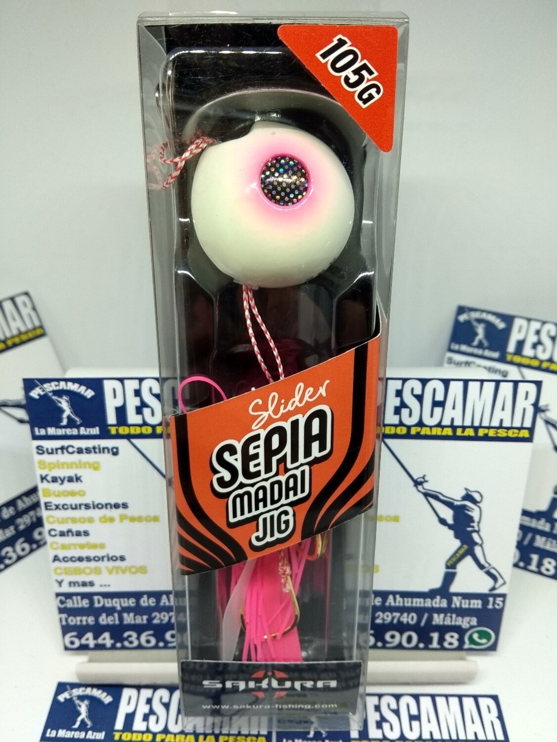 Jig Sepia slider Madai SAKURA - 105gr - color glow white