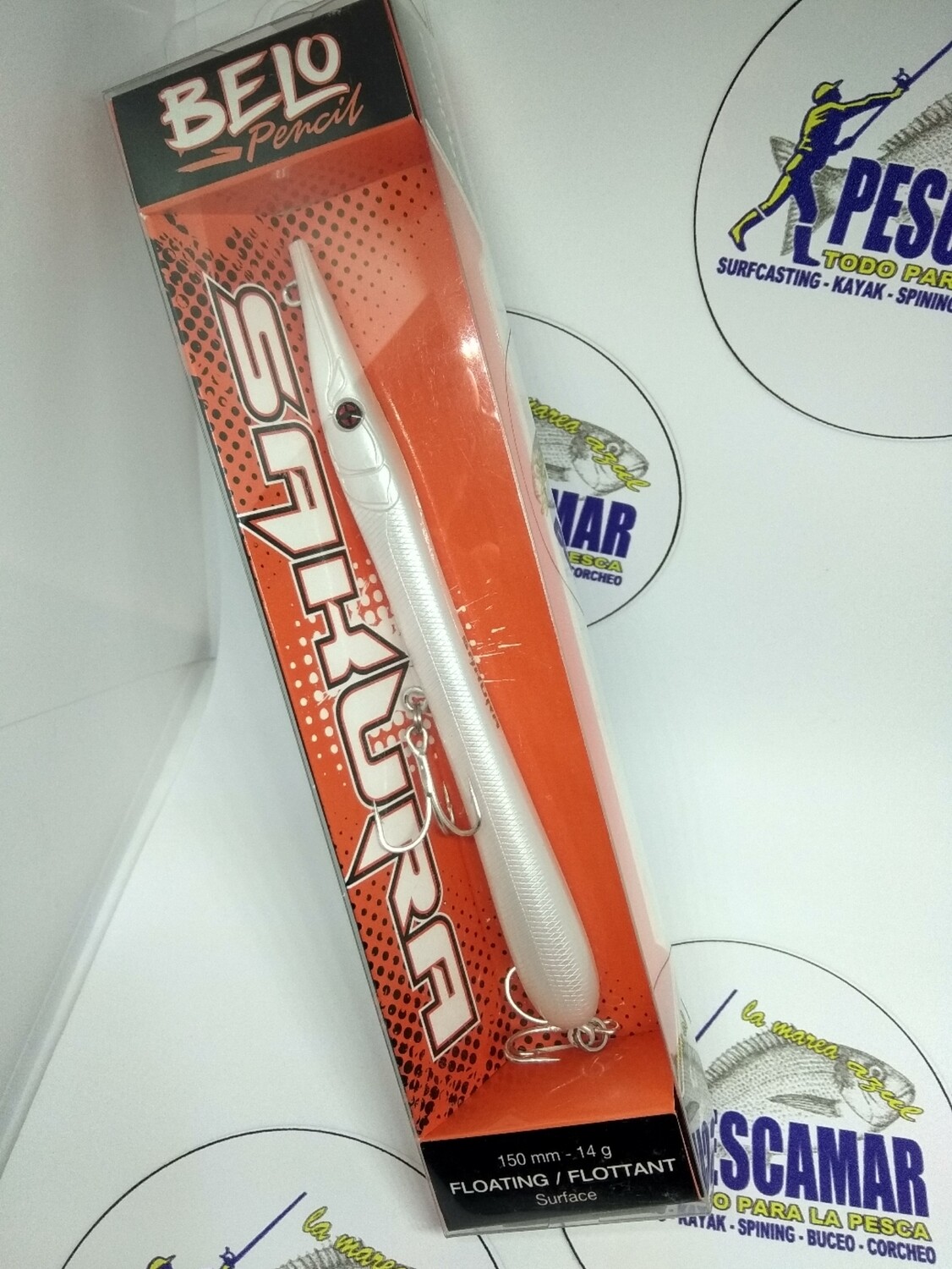 Paseante Sakura Belo Pencil 1500mm - 14gr - Floting - pearl blanco