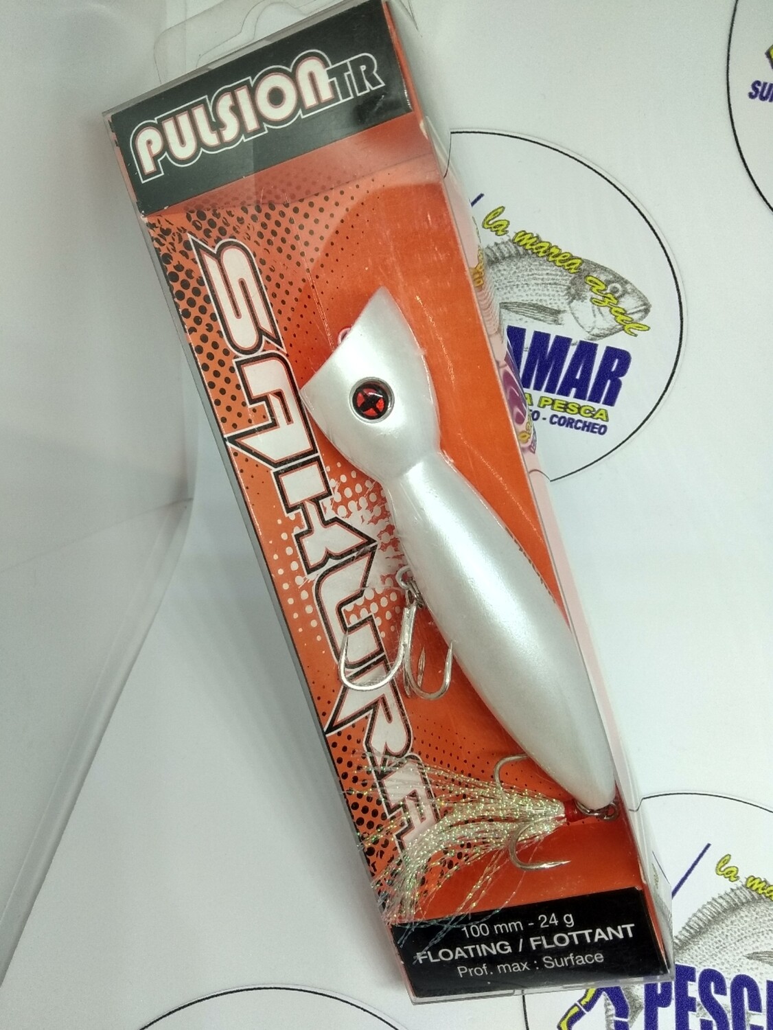 Paseante Popper PulsionTR 100mm - 24gr - floting - pearl white - P06