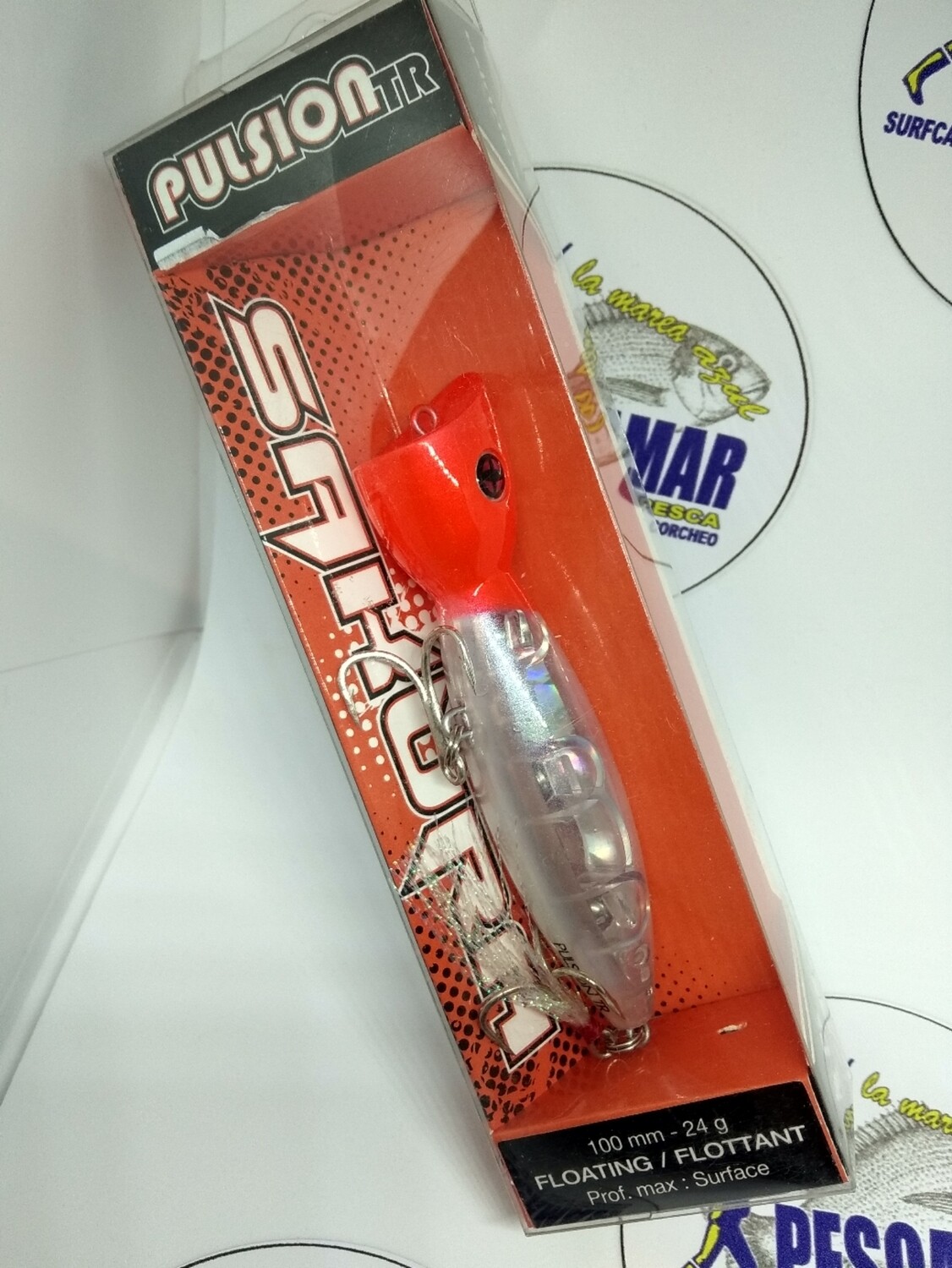 Paseante Popper PulsionTR 100mm - 24gr - floting - ghost crystal red Head - GC08