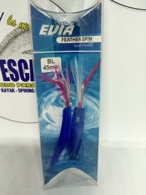 Señuelo Evia Feather Spin 45mm - 2unid - Color Azul
