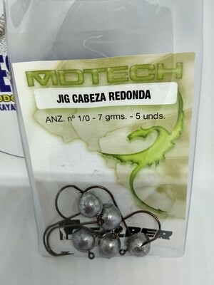 Anzuelo Cabeza 7gr - num1/0 - 5unid - MDtech