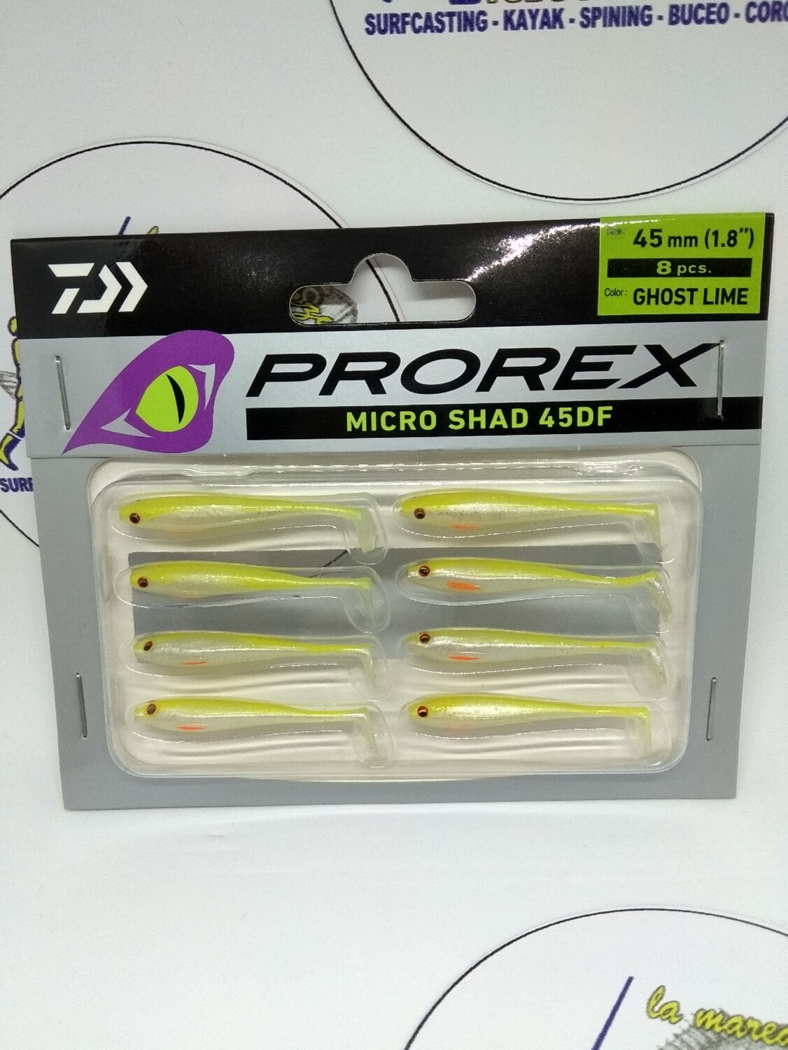 Vinilo Prorex 45mm - 8unid - Color Ghost Lime - Daiwa