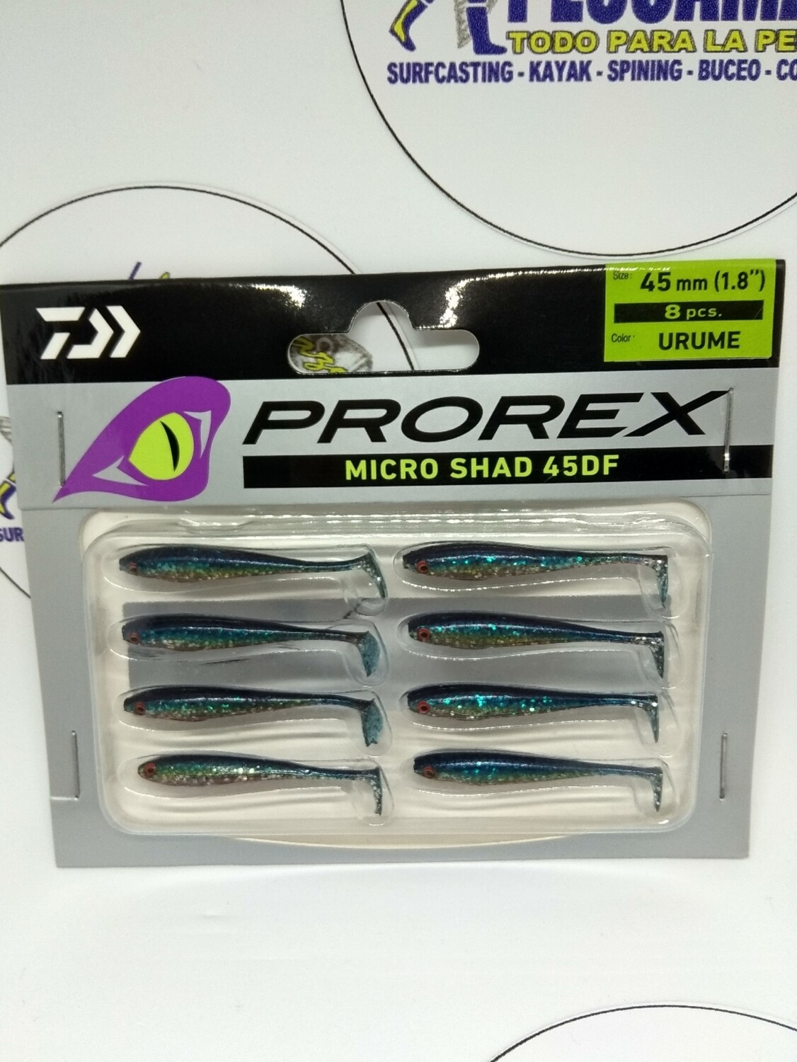 Vinilo Prorex 45mm - 8unid - Color Ureme - Daiwa