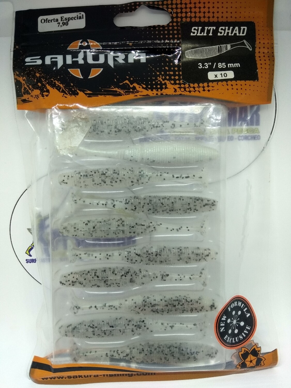 Vinilo Slit Shad 85mm - 10unid - Sakura