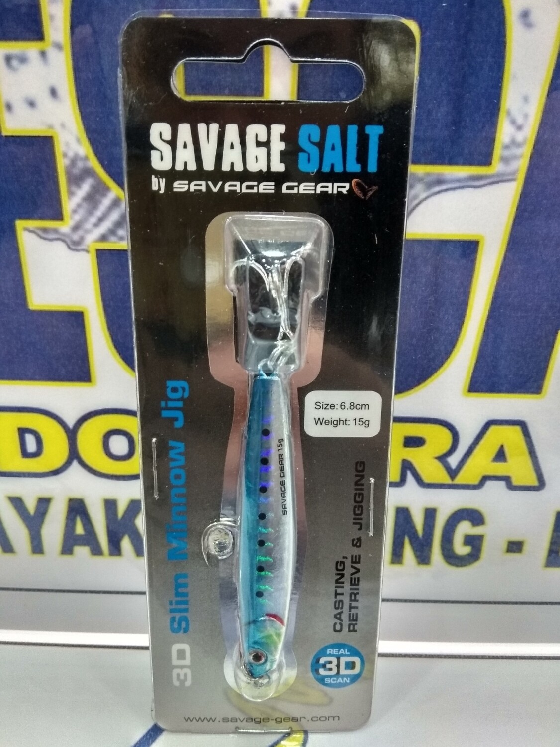 Jig 3D Slim Minnow 6.8cm - 15gr - Col Sardine - Savage Salt