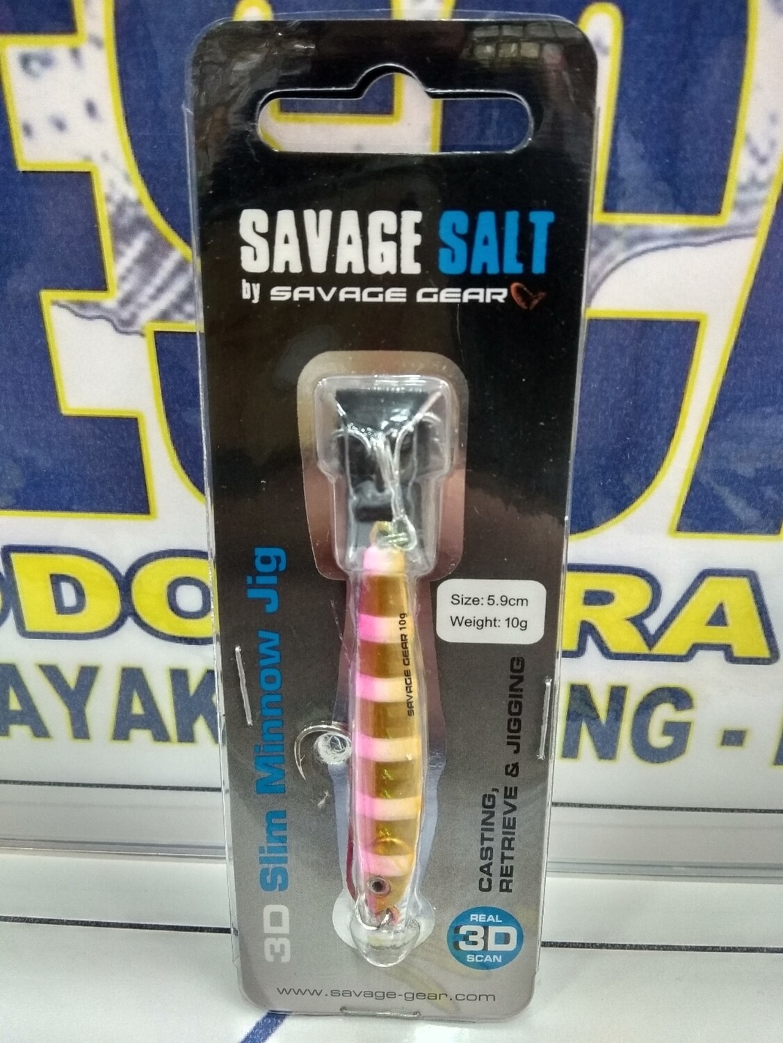 Jig 3D Slim Minnow 5.9cm - 10gr - Col Gold Pink Zebra - Savage Salt