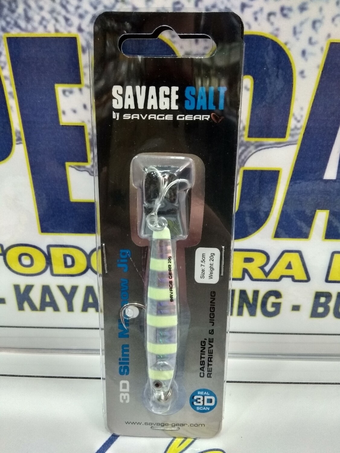 Jig 3D Slim Minnow 7.5cm - 20gr - Col Zebra Gold - Savage Salt