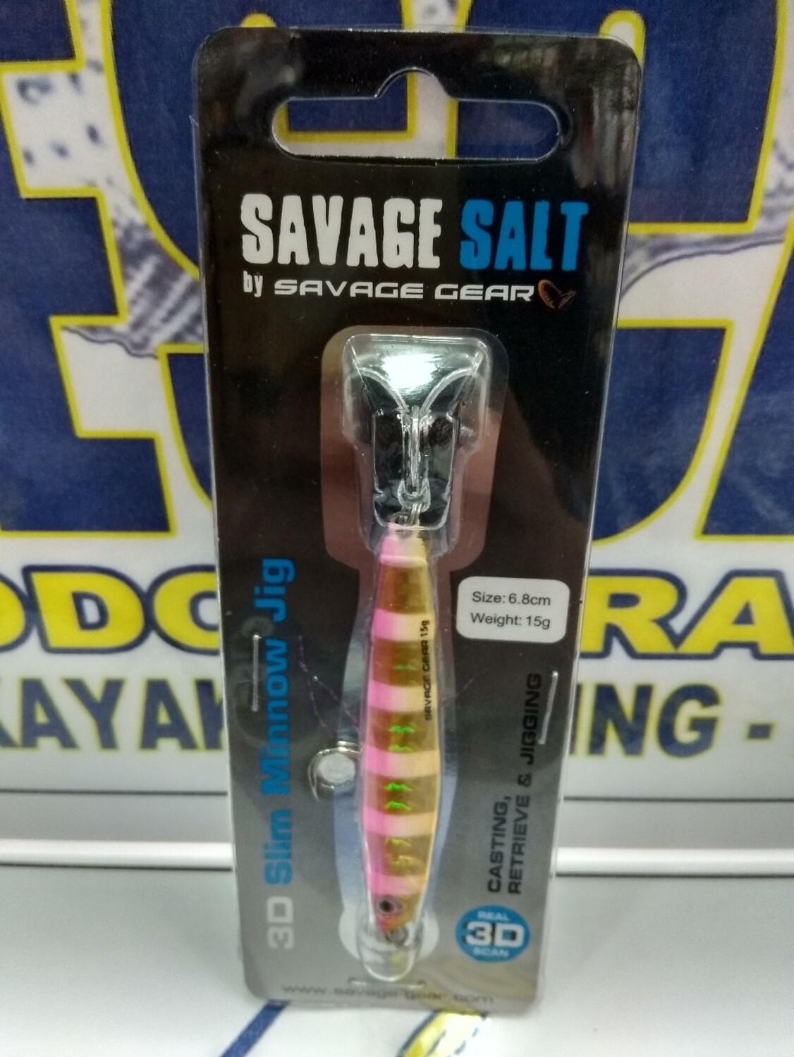 Jig 3D Slim Minnow 6.8cm - 15gr - Col Gold Pink Zebra - Savage Salt