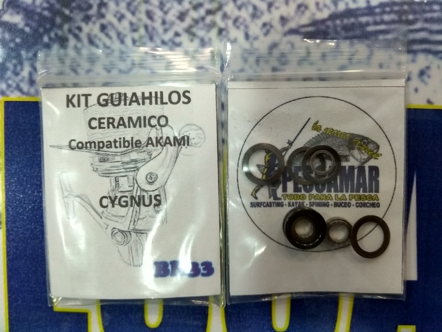 Kit6 Guiahilo Ceramico + rodamientos + arandelas