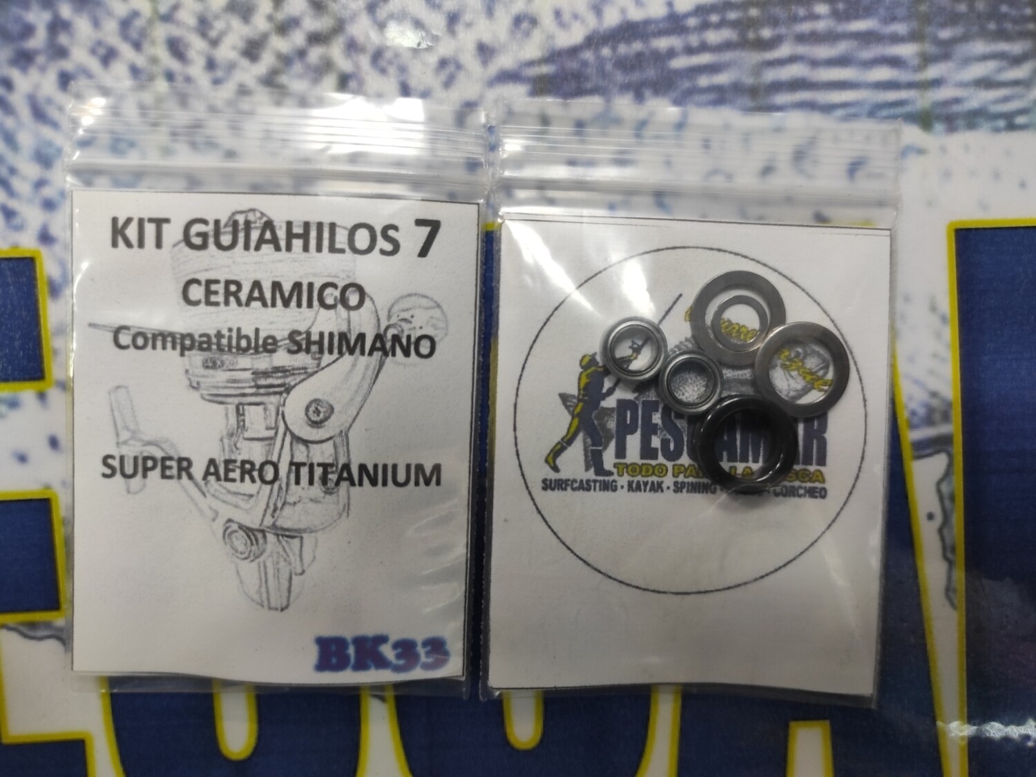 Kit7A Guiahilo Ceramico + rodamientos + arandelas