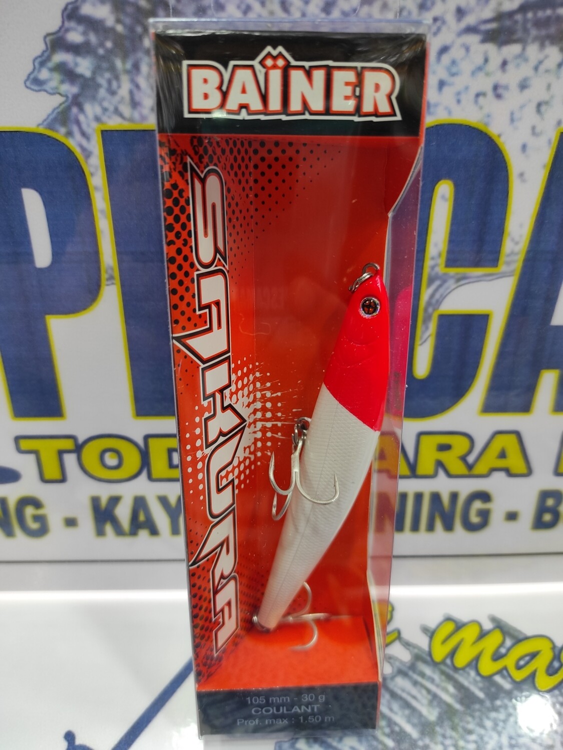 Paseante Sakura BAINER COULANT 105mm - 30gr - Prof max 1.50mtr - Color 008 Red Head