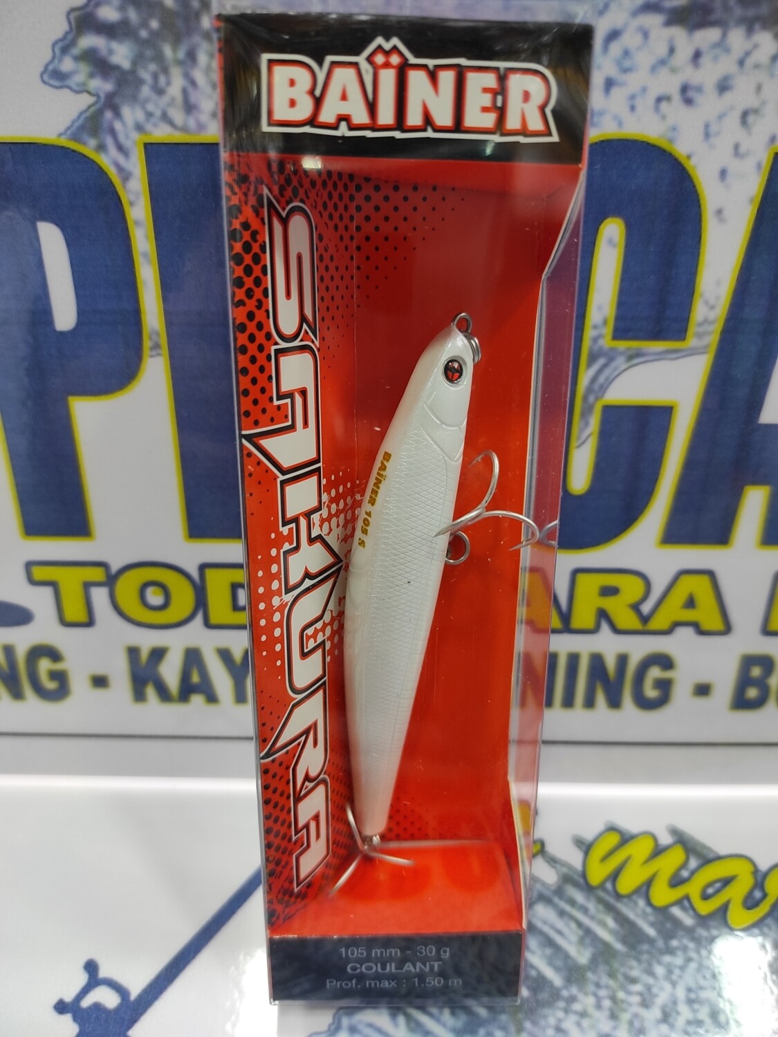 Paseante Sakura BAINER COULANT 105mm - 30gr - Prof max 1.50mtr - Color P06 Pearl White