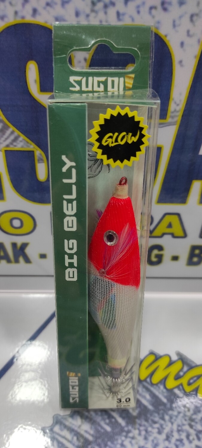 Señuelo Pajarito SUGOI Big Belly - 3.0 - 80mm - Col CabezaRoja Glow