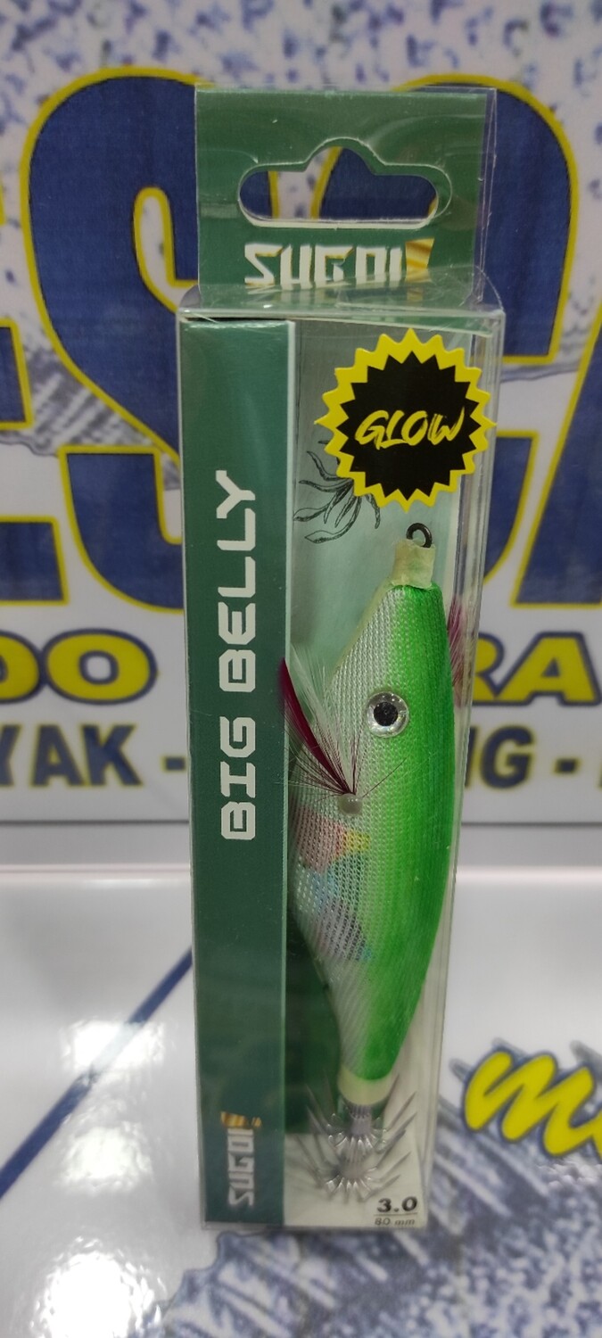 Señuelo Pajarito SUGOI Big Belly - 3.0 - 80mm - Col Verde Glow