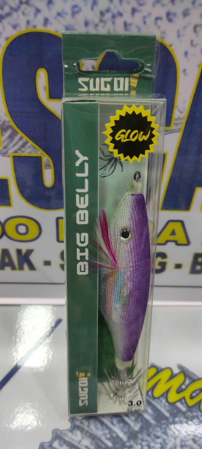 Señuelo Pajarito SUGOI Big Belly - 3.0 - 80mm - Col Lila Glow