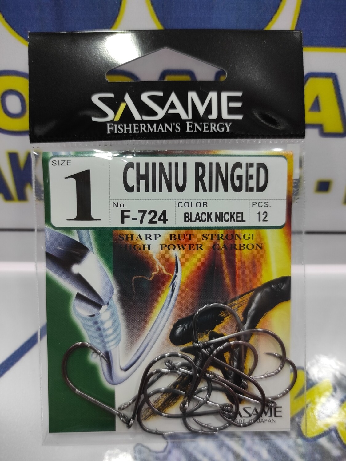 Anzuelo num1 - 12unid - CHINU RINGED / F724 Black Nickel - Ojal - SASAME