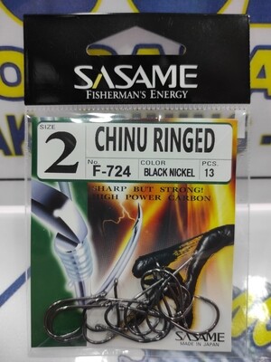 Anzuelo num2 - 13unid - CHINU RINGED / F724 Black Nickel - Ojal - SASAME