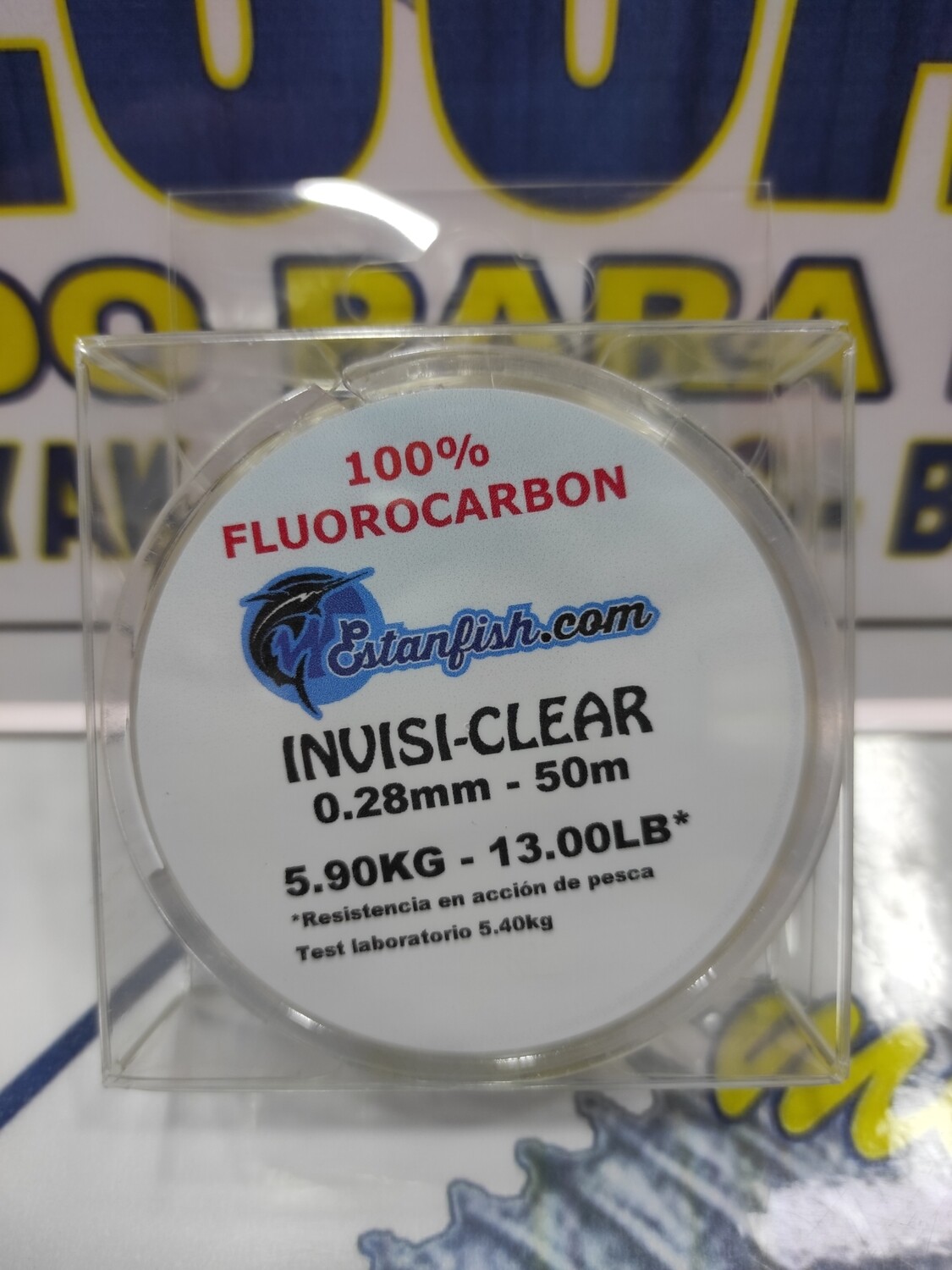 Linea 50mt - 0.28mm - 5,90kg - FLUOROCARBON 100% arena INVISI-CLEAR