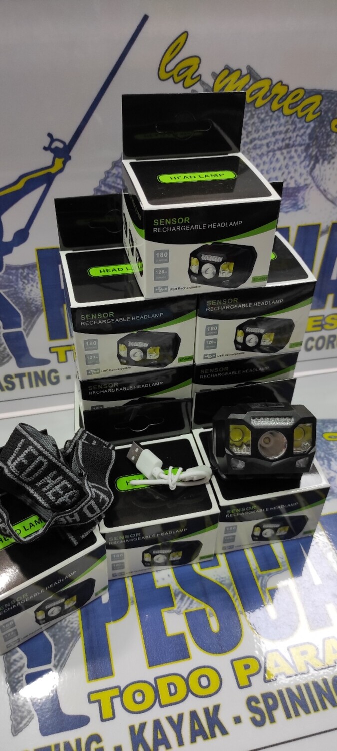 Linterna Head sensor / bateria - 180lumins - 120mtr dist