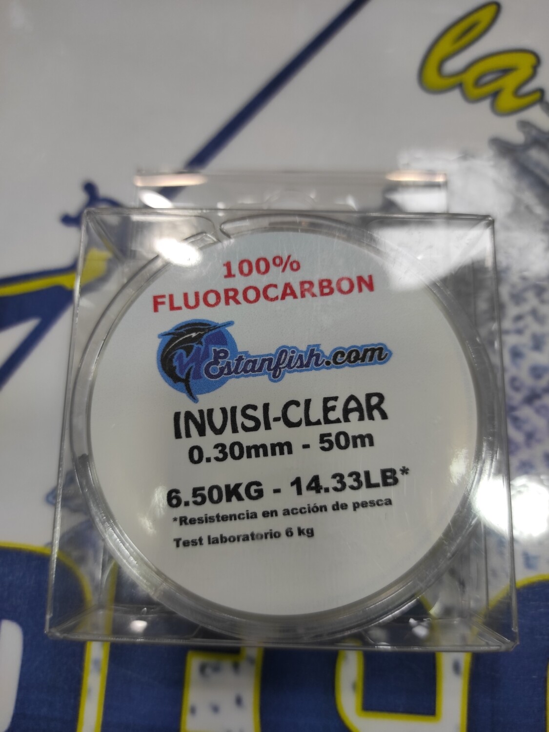 Linea 50mt - 0.30mm - 6,50kg - FLUOROCARBON 100% arena INVISI-CLEAR