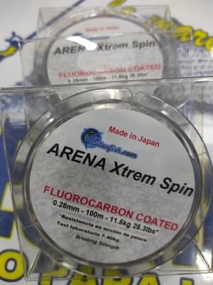 Linea 100mt - 0.28mm - 11,50kg - Arena Xtrem Spin - Fluorocarbon coated