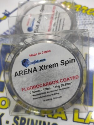 Linea 100mt - 0.30mm - 13kg - Arena Xtrem Spin - Fluorocarbon coated