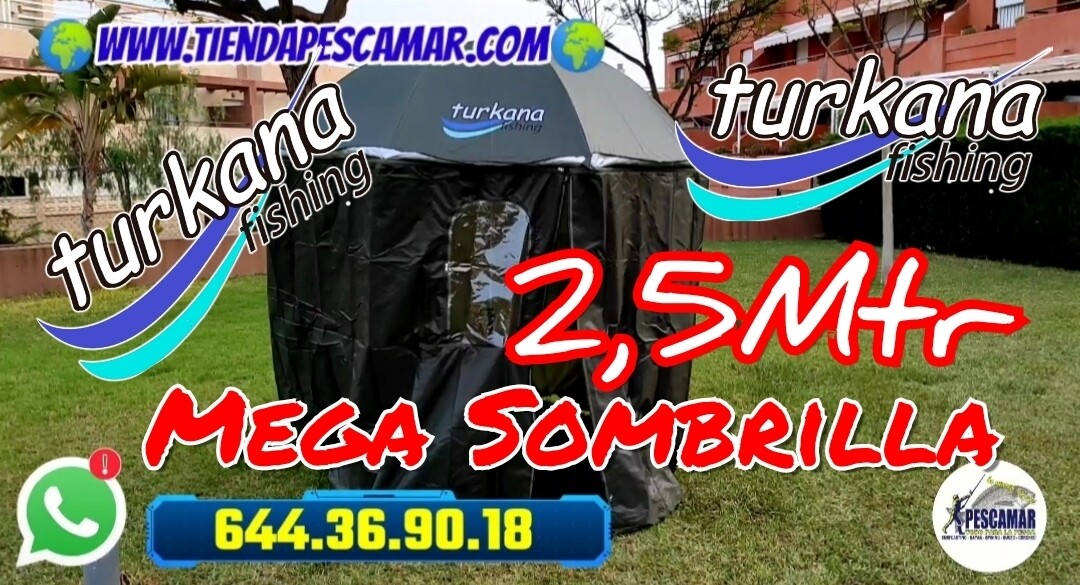 Sombrilla TURKANA 2,5Mtr + Faldon Completo Cerrado con PUERTA - Protección UV