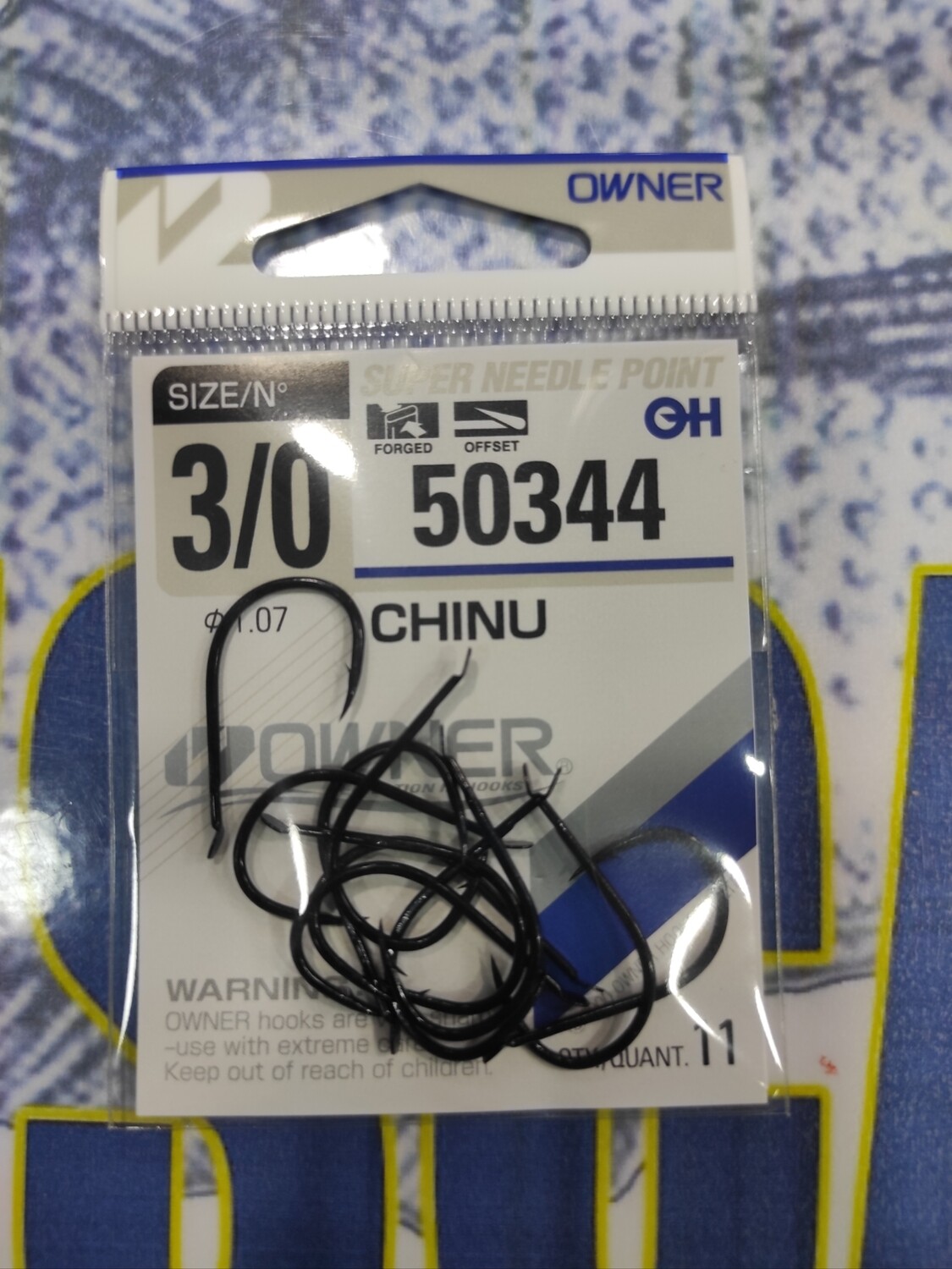 Anzuelo num 3/0 - Mod 50344 - Curvo Chinu - Owner - 11unid