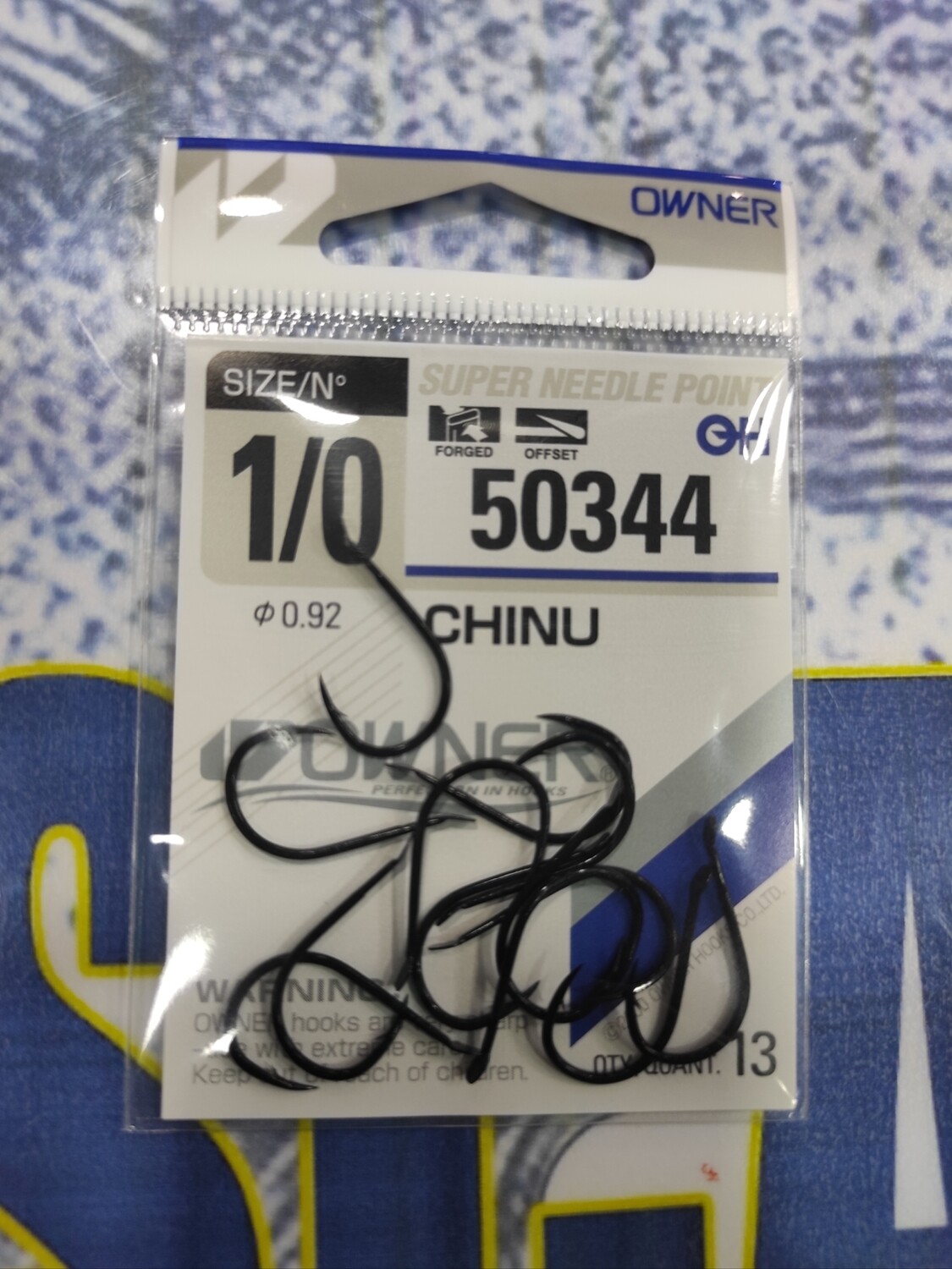 Anzuelo num 1/0 - Mod 50344 - Curvo Chinu - Owner - 13unid