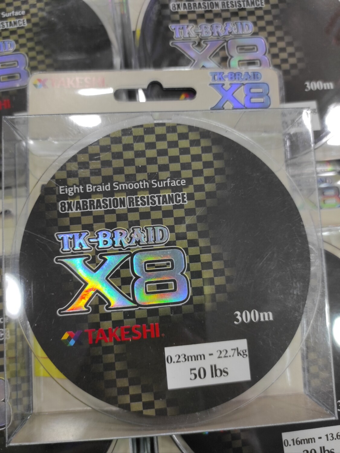 Línea Trenzado 300Mtr Takeshi Tk-Braid X8 - 0.23 - 22,70Kg - 50Lbs