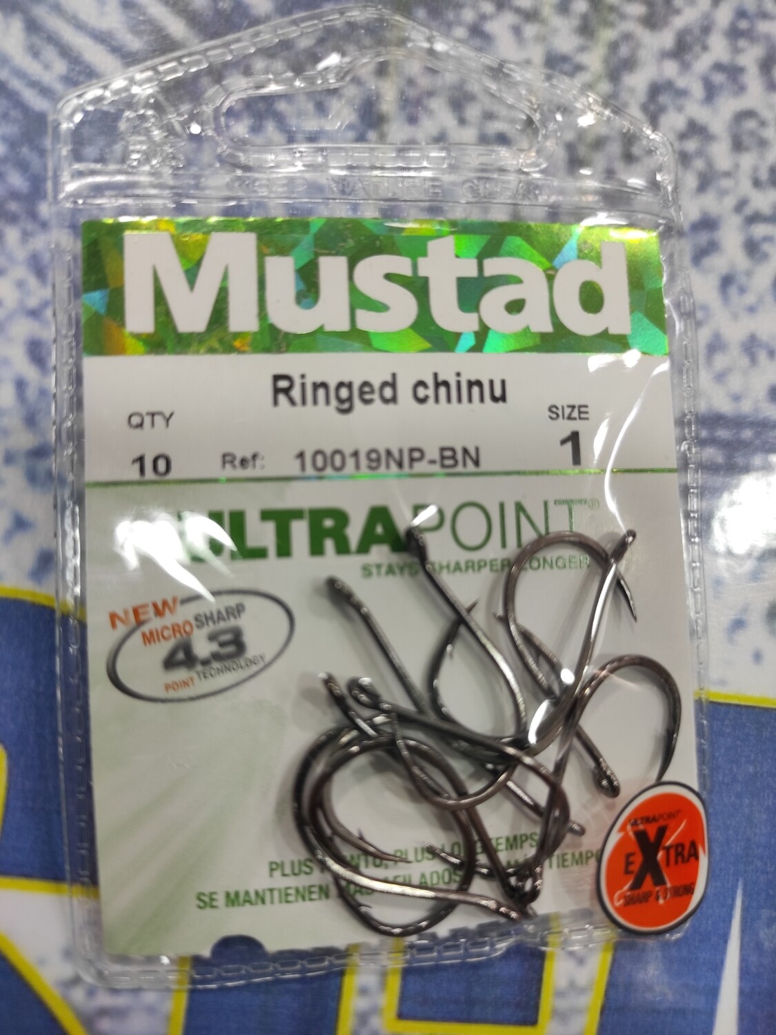 Anzuelo Num 1 - 10 unid - Mustad - ojal - Ringed chinu - 10019np-bn